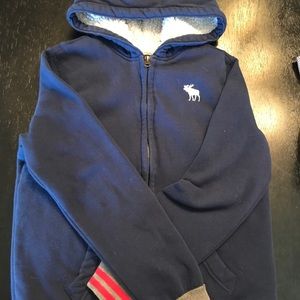Boys navy A&F cozy hoody. Worn less than 5 times.